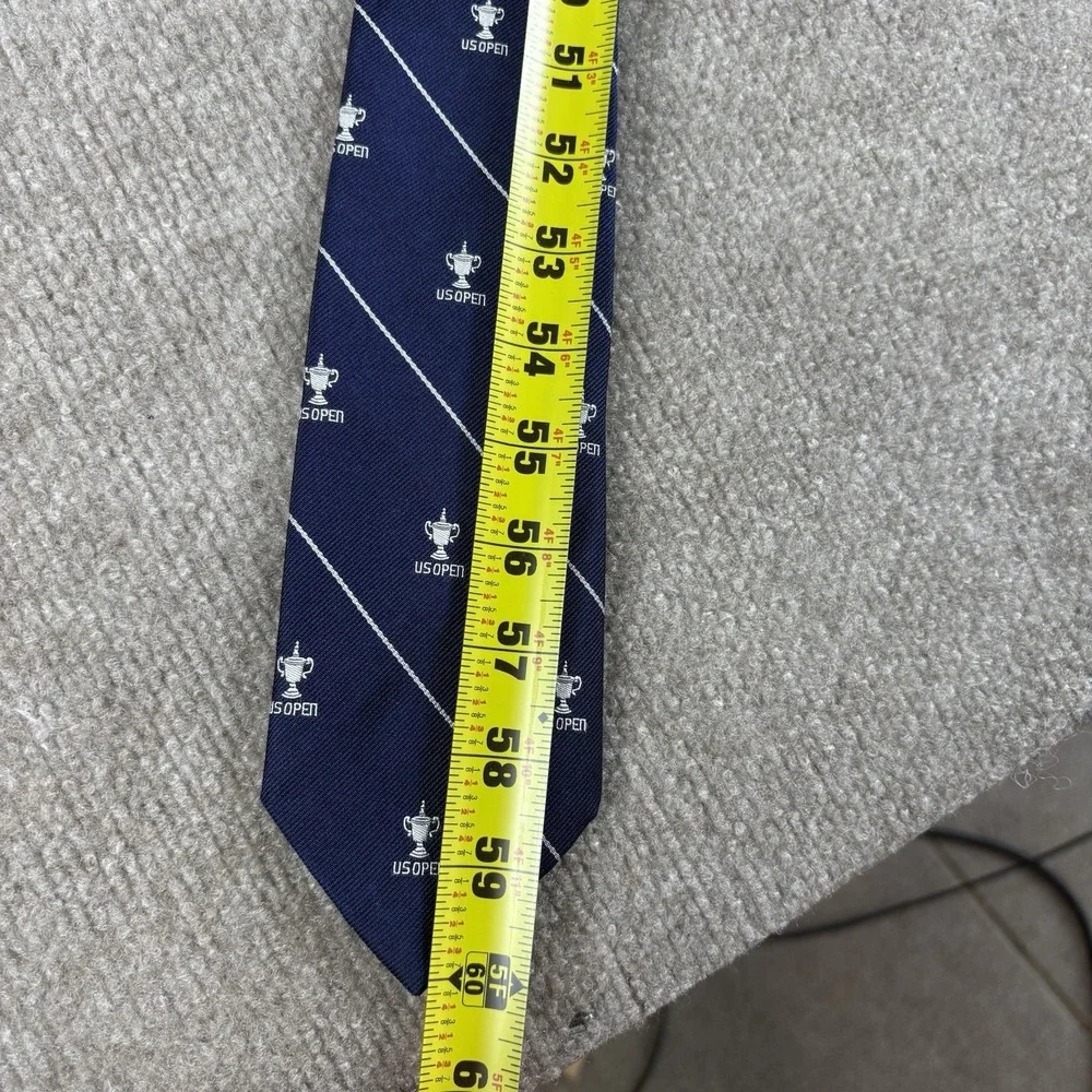 Polo Ralph Lauren US Open Tie Mens Silk Navy Trophy Logo Handmade Italy